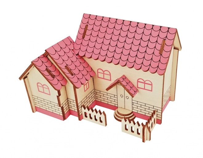 Holz 3D-Puzzle Lila Haus