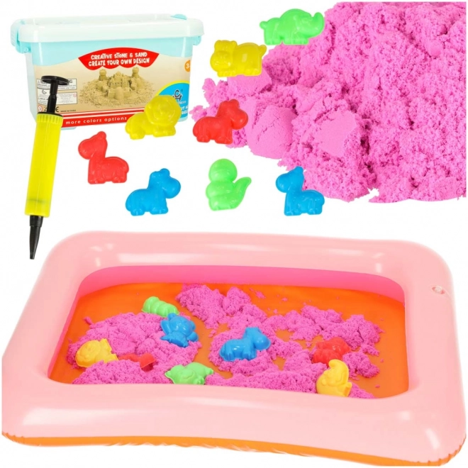 Kinetische Sandspielzeug mit Formen 1kg - Blau – rosa