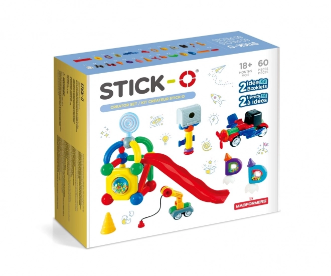 Magnetische Konstruktionsblöcke Stick-o Set 60 Teile