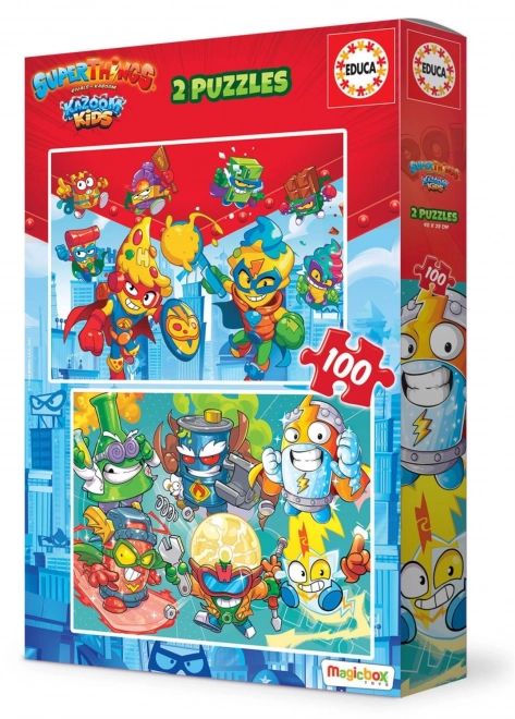 Educa Puzzle Superthings Set 2 x 100 Teile