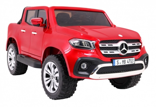 Mercedes Benz X-Klasse für Kinder Roter Lack + Fernbedienung + 4x4 + MP4 + Gepäckträger + EVA