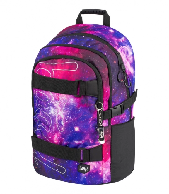 BAAGL Skate Galaxy Schulset: Rucksack, Federmäppchen, Turnbeutel