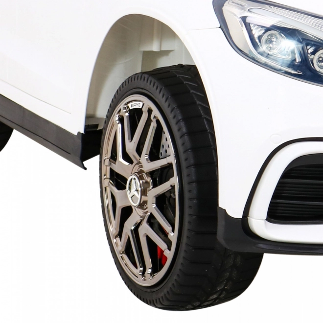 Mercedes Benz GLC63S für Kinder weiß + Fernsteuerung + 4x4 Antrieb + MP3 LED + EVA + sanfter Start