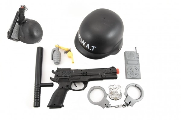 SWAT Polizei Helm und Pistole Set mit Zubehör