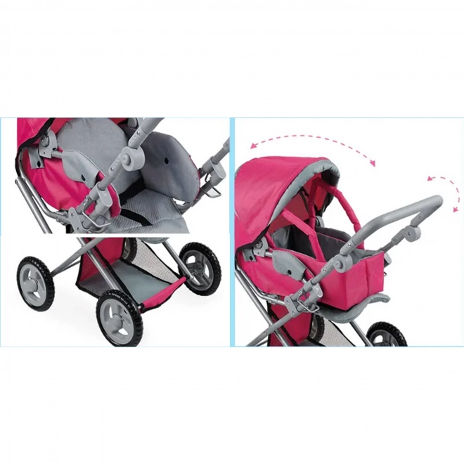Woopie royal puppenwagen 4-in-1 mit babyschale und verstellbarem griff