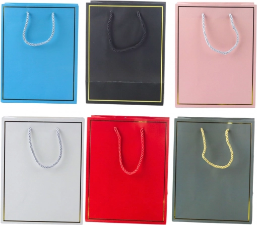 Geschenktasche mit goldenem Rand 23 × 18 × 10 cm