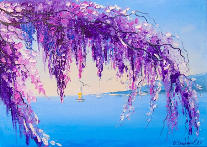 Puzzle Glyzinie am Meer 1000 Teile ENJOY