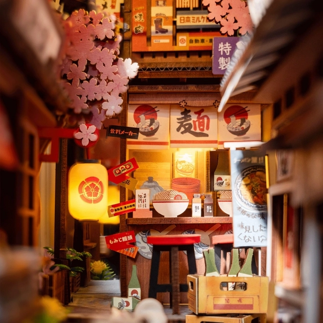 3D-Puzzle Buchstütze Sakura-Straße mit Wein
