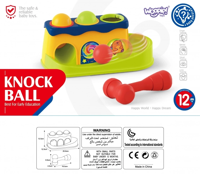 Bunte Holzklopfbank mit Hammer Montessori für Kleinkinder