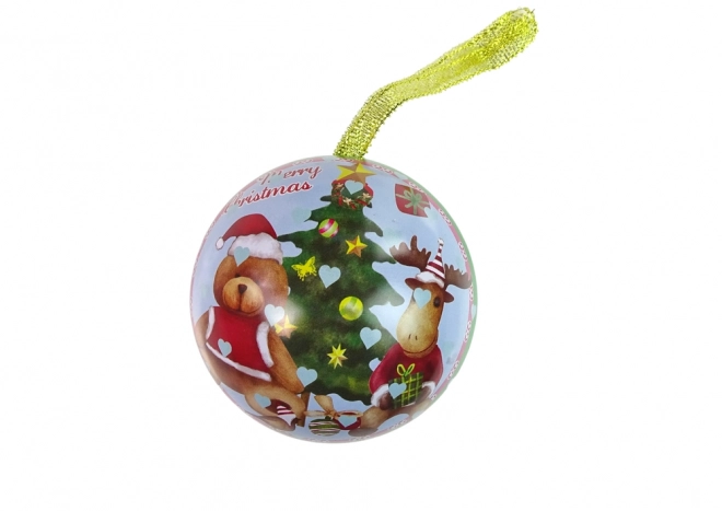 Weihnachtliche Metallkugel Ornament Bärchen Rentier