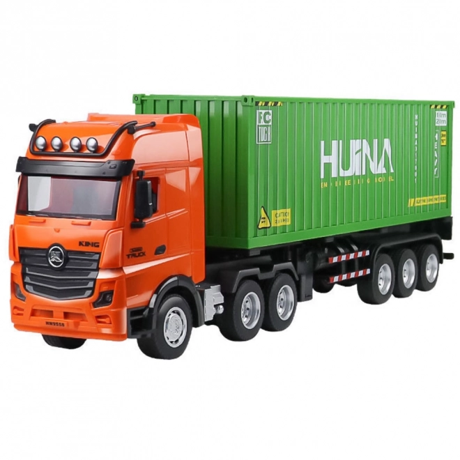Grüner RC-Lkw mit Container Huina 1:18