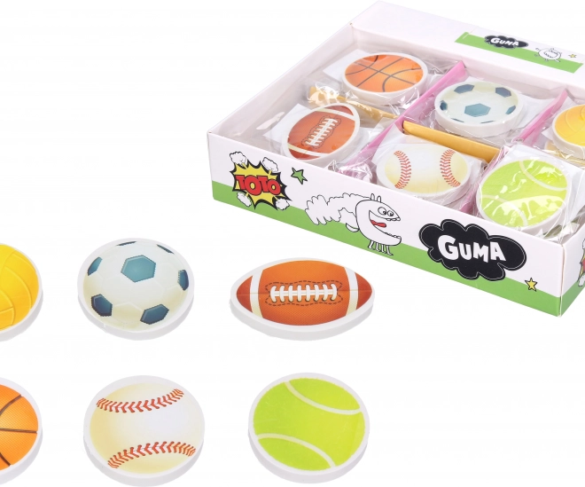Radiergummi mit Sportmotiv