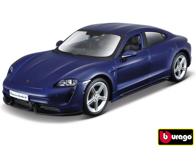 Metallmodell Porsche Taycan Turbo S Blau 1:24