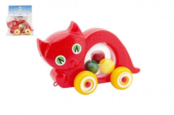 Bunte Ziehkatze mit Bällen