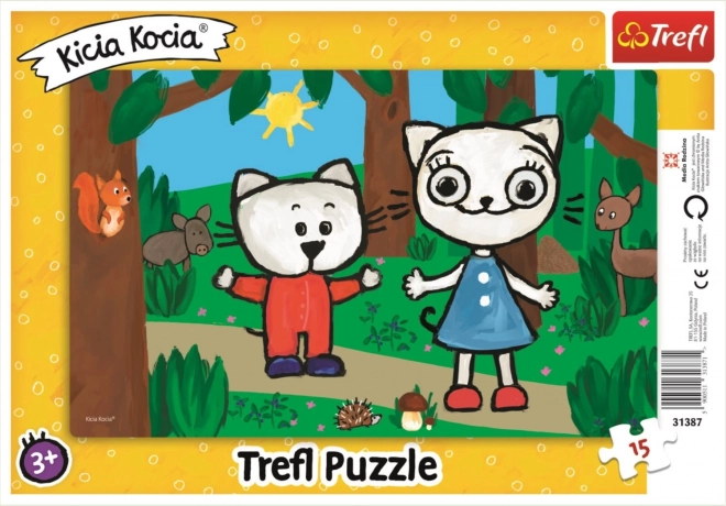 Puzzle Kicia Kocia im Wald 15 Teile