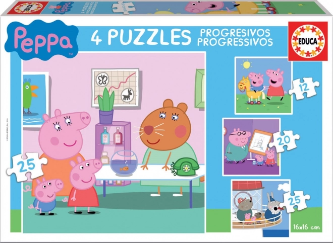 Educa Kinderpuzzle Peppa Wutz 4 in 1