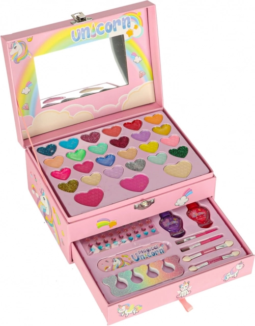 Kinderschminkset Einhorn für Make-up und Nägel