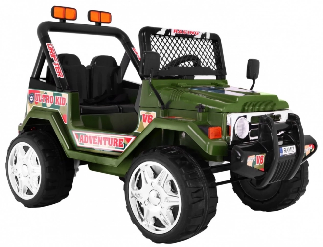 Geländewagen Raptor Drifter für Kinder Grün + Fernbedienung + langsamer Start + EVA + Licht- und Geräuscheffekte