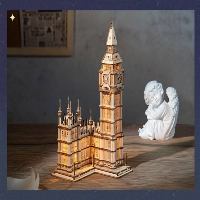 RoboTime hölzernes 3D-Puzzle Big Ben leuchtend