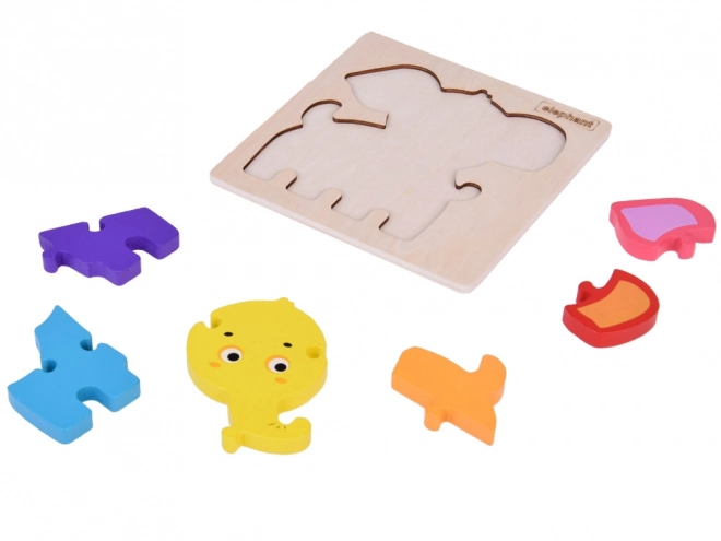 Holzpuzzle Bunter Elefant