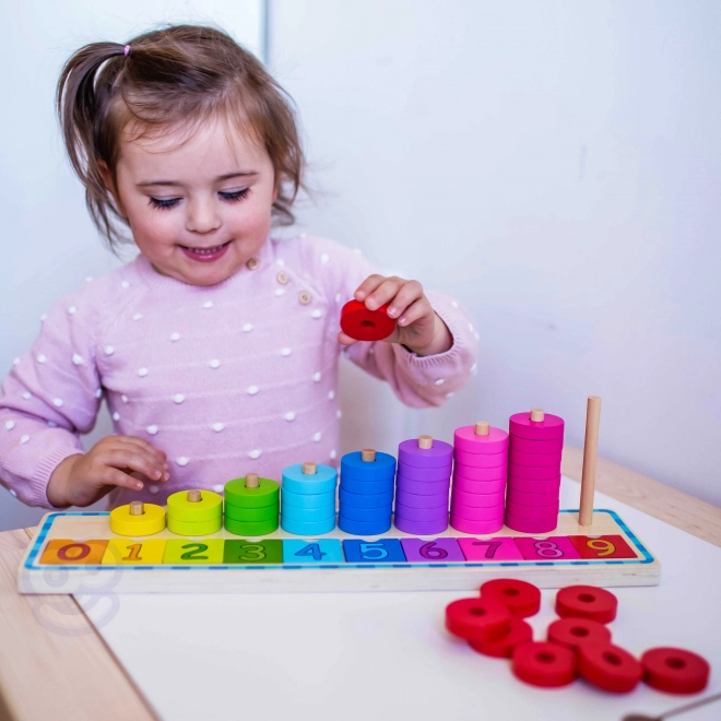 Holzpuzzle Farben und Zahlen lernen Montessori
