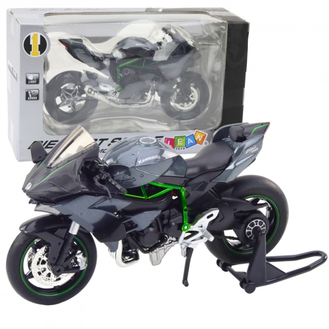 Metallsportmotorrad mit Licht- und Soundeffekten