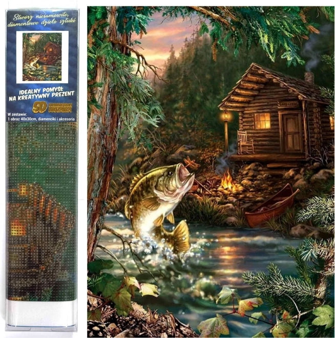 Diamantmalerei Fischerhütte 30x40cm