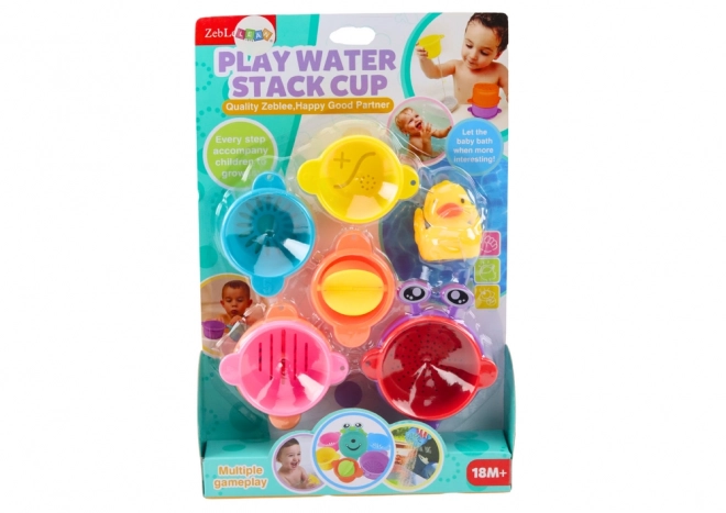 Badespielzeug mit Bechern und Ente, 8-teilig