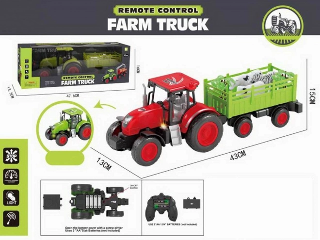 Traktor mit Anhänger R/C, Licht