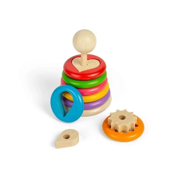 Bigjigs Toys Formen auf Holzständer stapeln