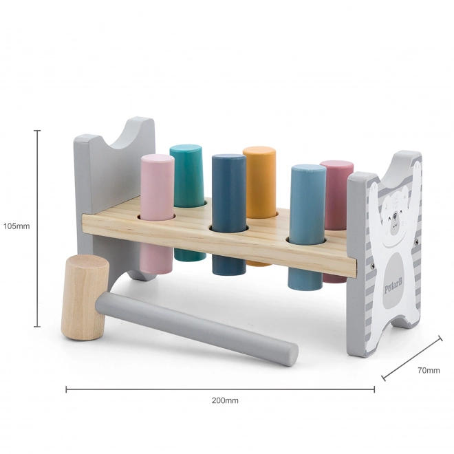 Holzset PolarB Pyramide und Klopfbank Bärchen Montessori