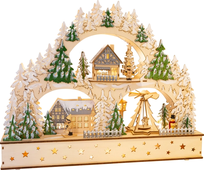 Zauberhaftes Winterdorf aus Holz