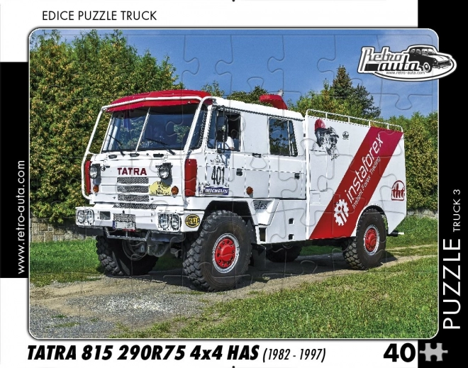 Retro-Lastwagen Puzzle Tatra 815 4x4 Feuerwehr