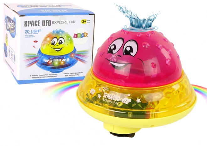 Wasserball UFO mit Lichtern und Musik Rosa