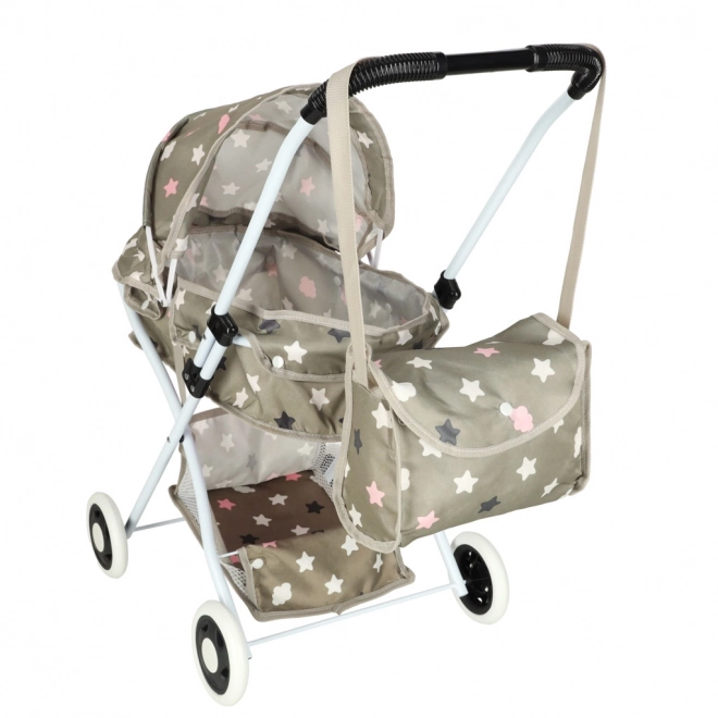 Puppenwagen mit Tasche und Sternen