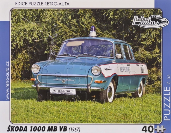 Retro-Auto Puzzle Škoda 1000 MB VB