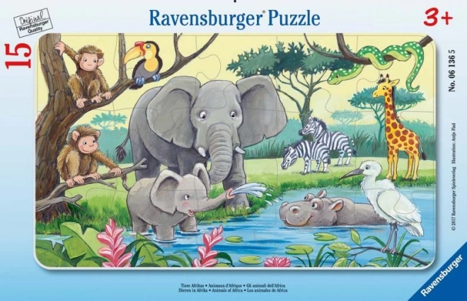 Kinderspielpuzzle Afrikanische Tiere 15 Teile