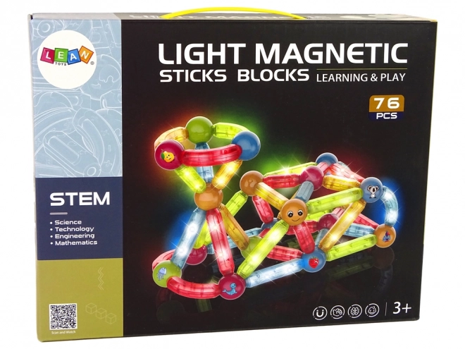 Leuchtende Magnetische Bausteine Lernset 76 Stück