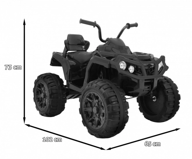 Quad ATV 2,4GHz mit Batterie für Kinder schwarz + Fernbedienung + EVA-Räder + Radio MP3 + sanfter Start
