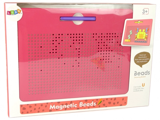 Magnetische Zeichenplatte mit Kugeln in Rosa