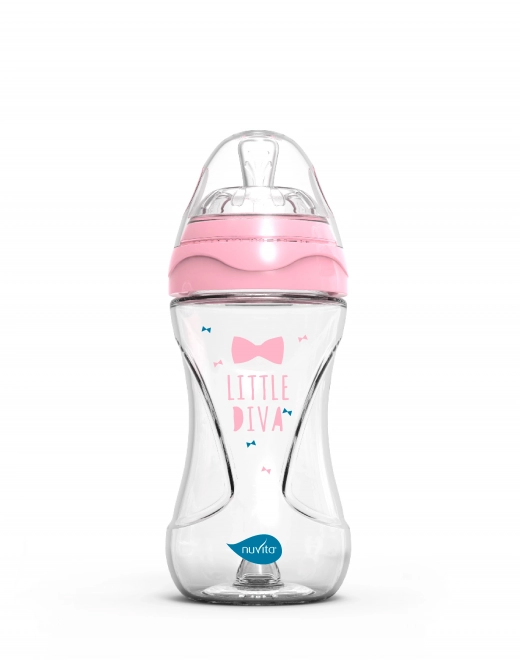 Nuvita Ergonomische Babyflasche Glas 240ml Pink