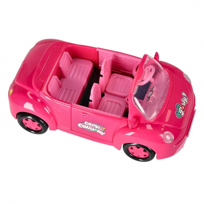 Puppen Cabrio Auto mit Picknickset und Hund - Pink