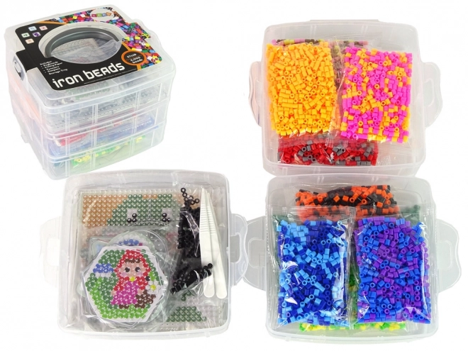 Set von farbigen Bügelperlen DIY 6000 Stk