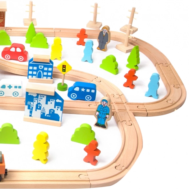 Holzeisenbahn Spielset 110 Teile
