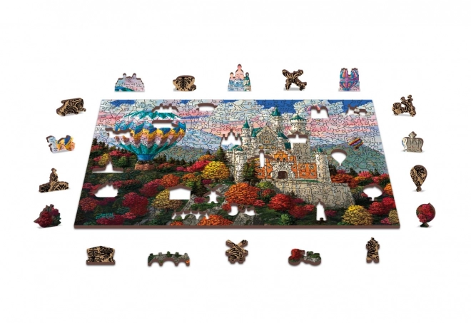 Holzpuzzle mit Figuren - Schloss Neuschwanstein