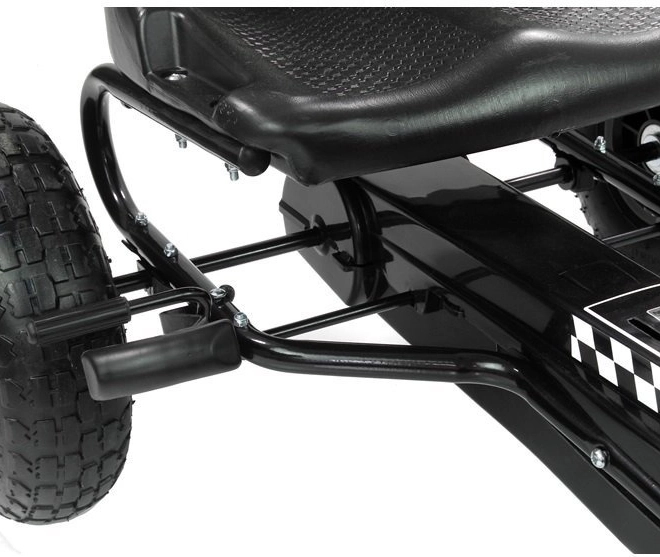 Tret-Gokart mit Luftreifen + Aufblasbare Reifen + Verstellbarer Sitz – Schwarz