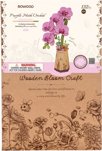 3D Holzblume Lila Orchidee