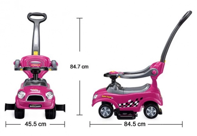 3-in-1 Kinderauto mit Schwenkrädern und Griff