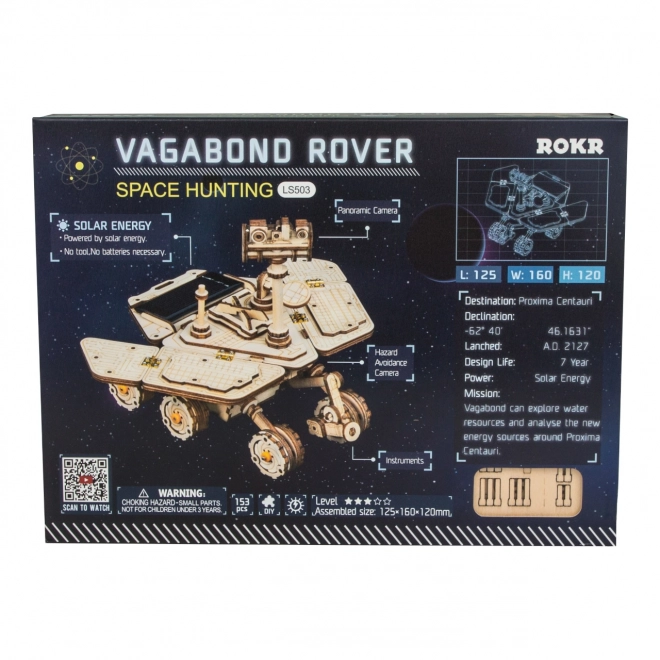 Rokr 3D Holzpuzzle Planetarisches Fahrzeug Vagabond Rover Solarbetrieben