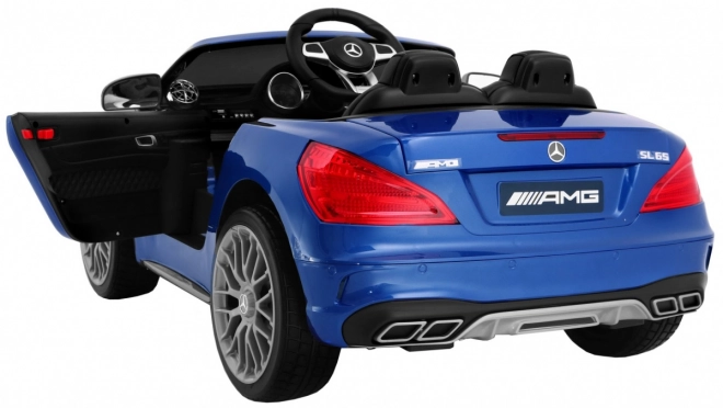 Mercedes AMG SL65 für Kinder Blaue Farbe + Fernbedienung + Gepäckträger + Sitzverstellung + MP3 LED + Langsamer Start
